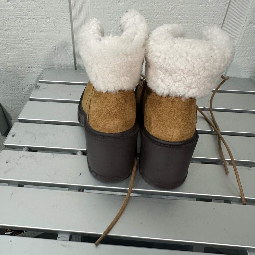 MARC FISHER LTD Mlvacinta Leather Shearling Booties Size 5 NWOT - Picture 6 of 9